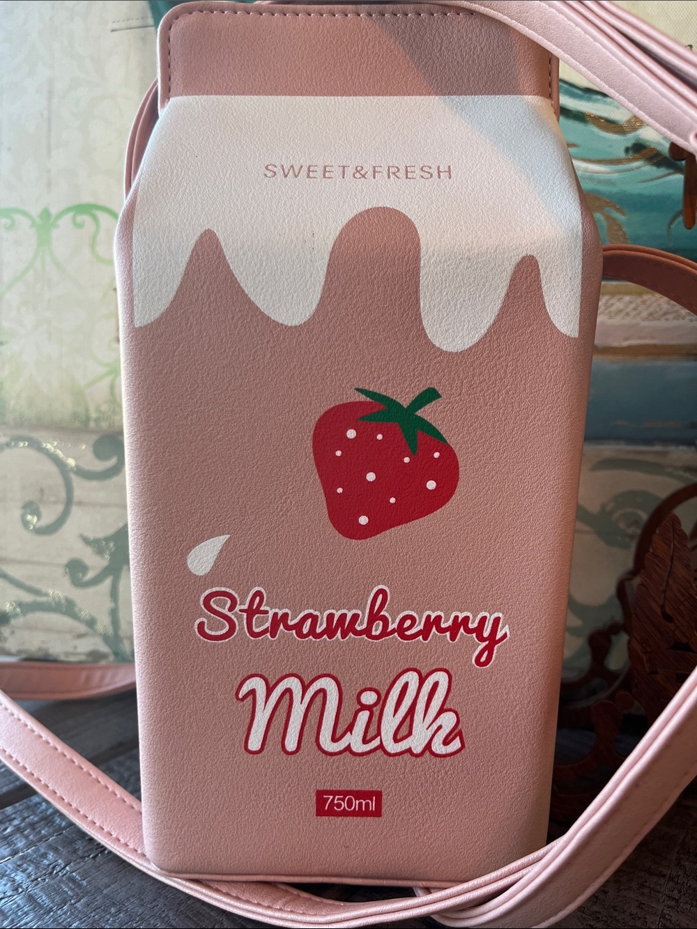 Novelty Crossbodys- Sweet&Fresh Strawberry Milk theme - Pink